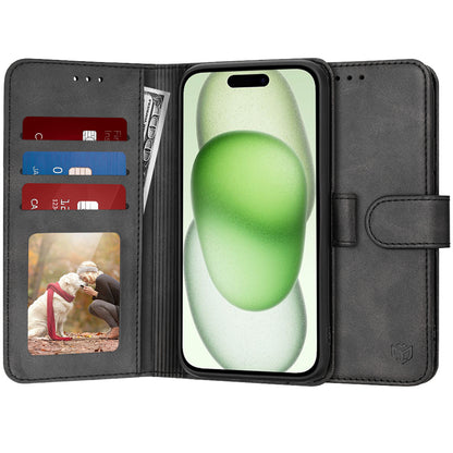 Tok Apple iPhone 15 Plus-hoz, Techsuit, Diary Book, Fekete