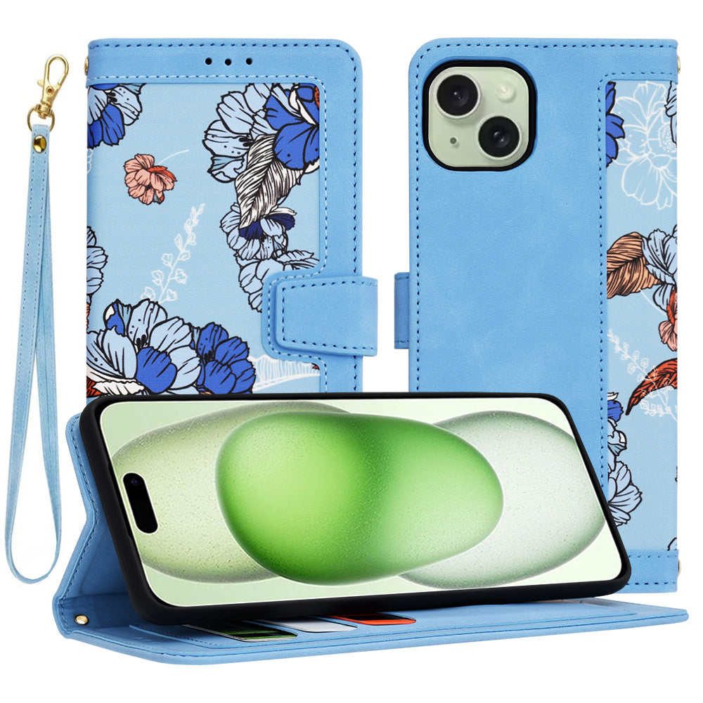 Tok Apple iPhone 15 Plus-hoz, Techsuit, FlipCraft, Kék