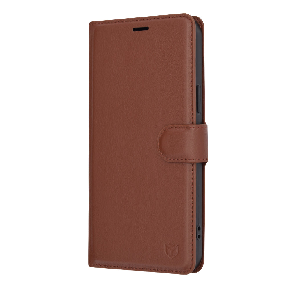 Tok Apple iPhone 15 Plus-hoz, Techsuit, bőr folio, barna