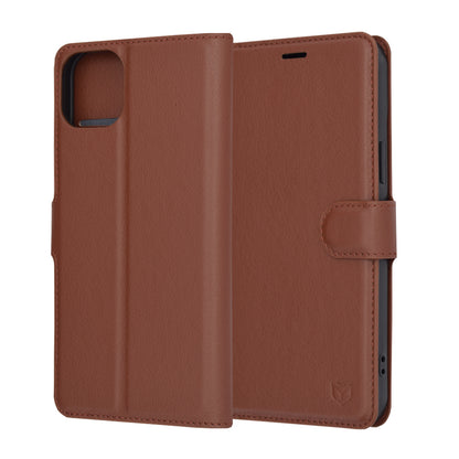 Tok Apple iPhone 15 Plus-hoz, Techsuit, bőr folio, barna