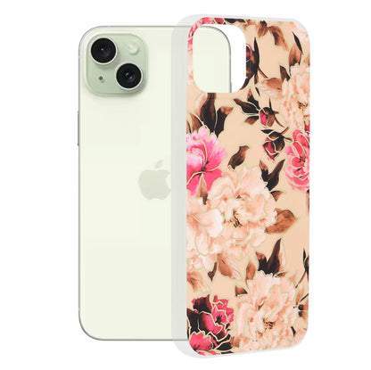 Case for Apple iPhone 15 Plus, Techsuit, Marble, Beige