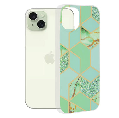 Tok Apple iPhone 15 Plus-hoz, Techsuit, Márvány, Zöld
