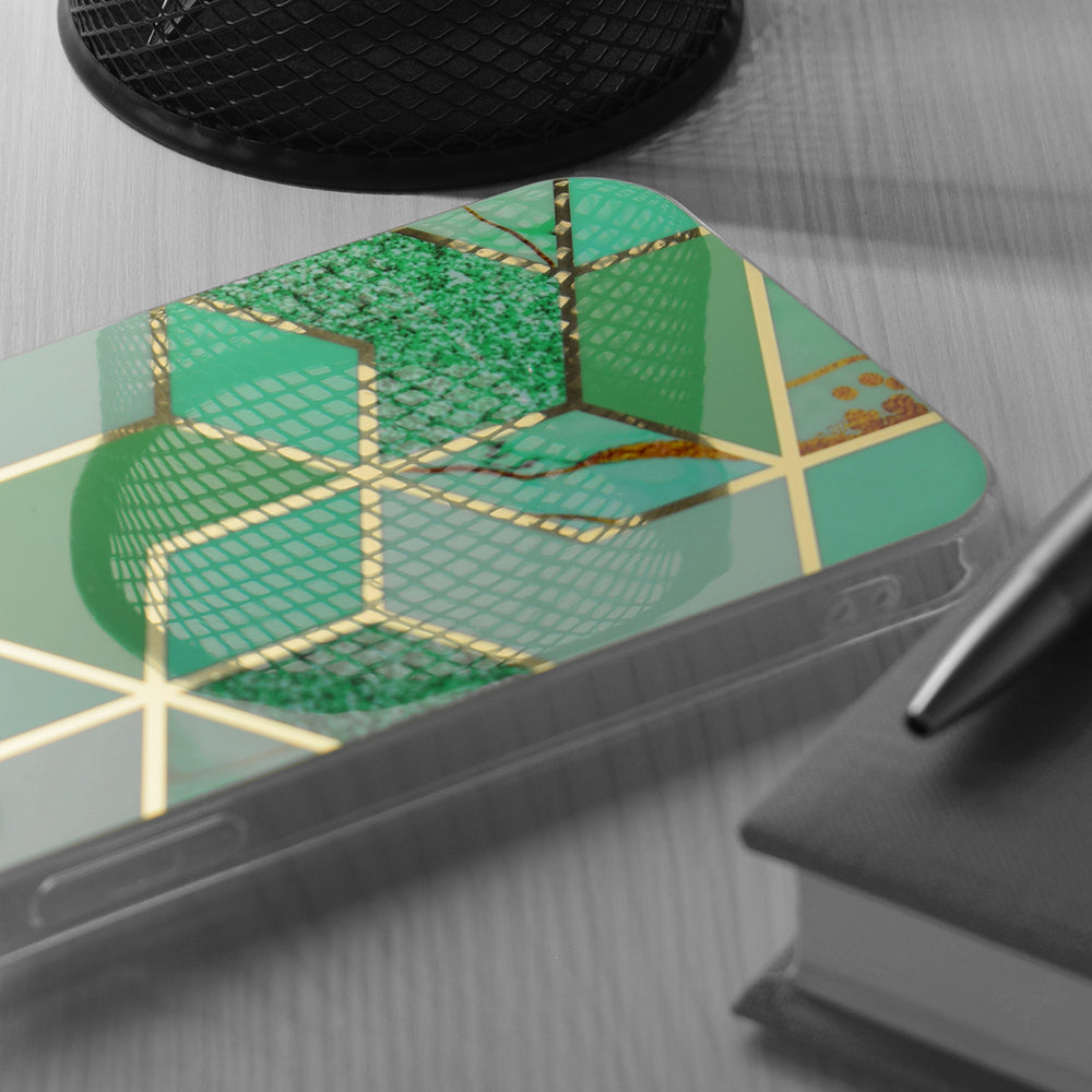 Tok Apple iPhone 15 Plus-hoz, Techsuit, Márvány, Zöld