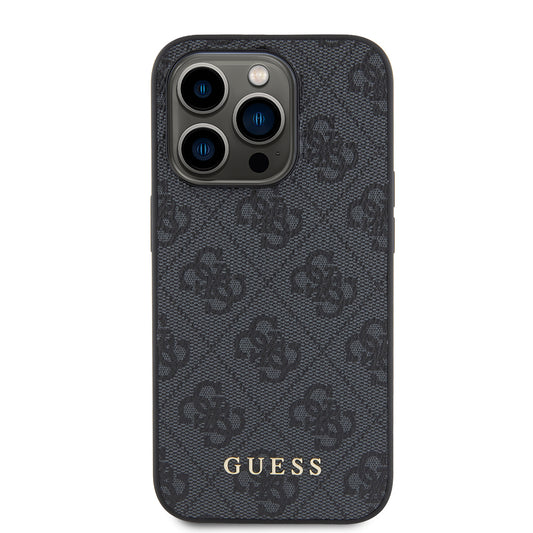 Tok Apple iPhone 15 Pro-hoz, Guess, 4G Metal Gold Logo, Szürke