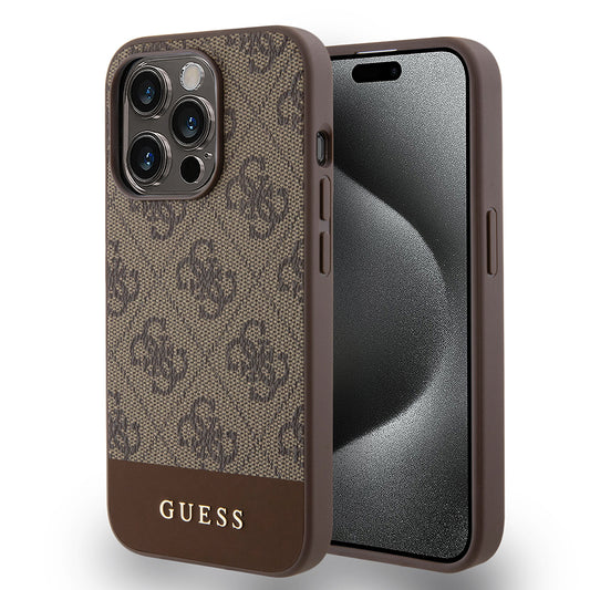 Tok Apple iPhone 15 Pro-hoz, Guess, 4G Stripe, Barna