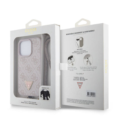 Tok Apple iPhone 15 Pro-hoz, Guess, Crossbody 4G Metal Logo, Rózsaszín
