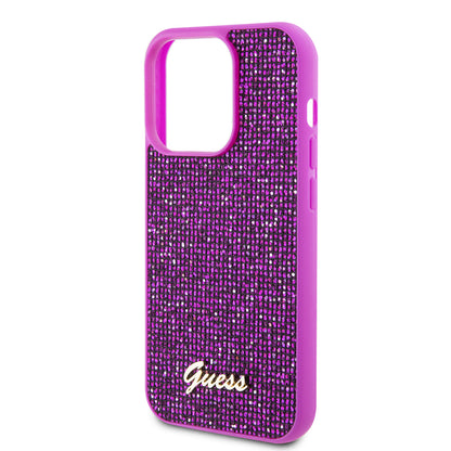 Tok Apple iPhone 15 Pro-hoz, Guess, Disco Metal Script, Fukszia