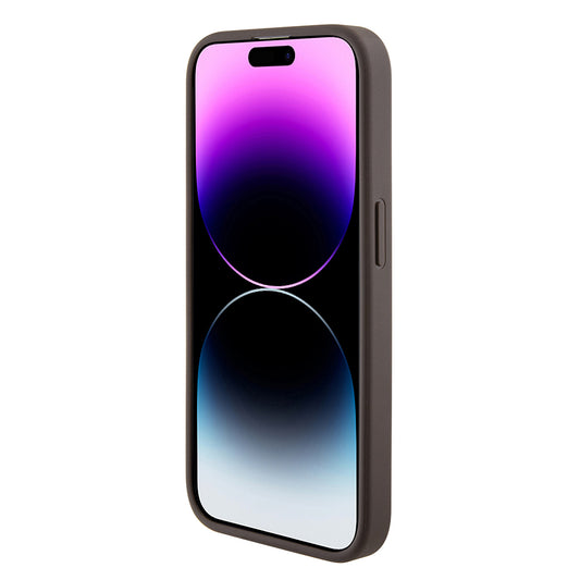 Tok Apple iPhone 15 Pro-hoz, Guess, Grip Stand 4G Triangle Strass, Barna