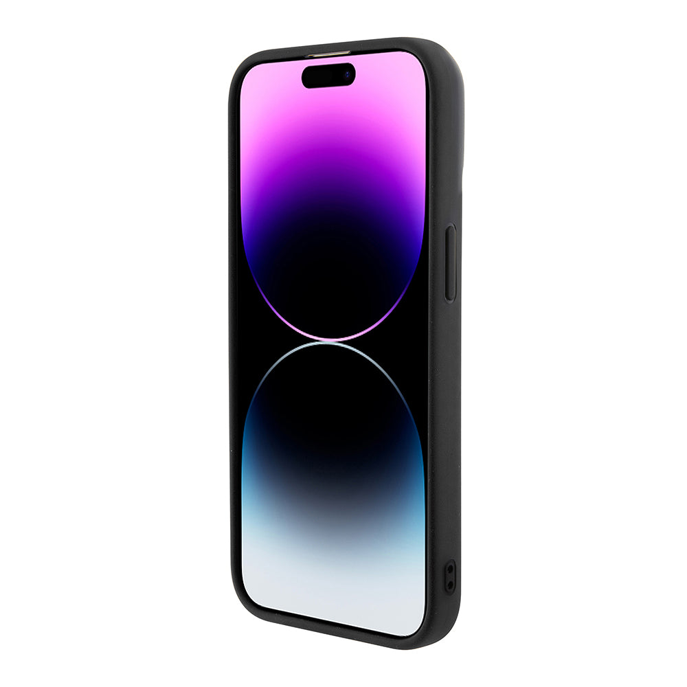 Tok Apple iPhone 15 Pro-hoz, Guess, PU Square Mirror Script Logo, Fekete GUHCP15LPMSDGSK