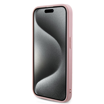 Case for Apple iPhone 15 Pro, Guess, Saffiano Iridescent Script, Pink