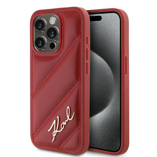 Tok a Apple iPhone 15 Pro-hoz, Karl Lagerfeld, Diagonal Quilted Script, Rosie