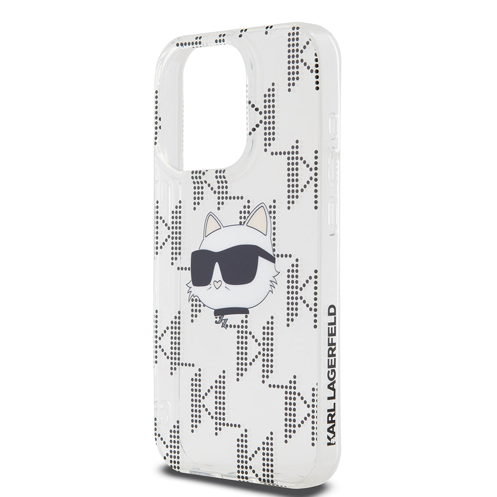 Case for Apple iPhone 15 Pro, Karl Lagerfeld, IML Electroplated Choupette Head, Transparent