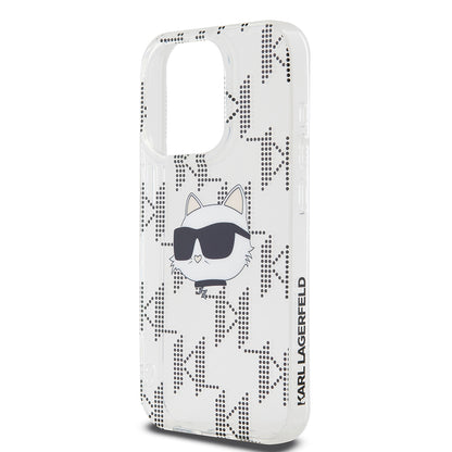 Case for Apple iPhone 15 Pro, Karl Lagerfeld, IML Electroplated Choupette Head, Transparent