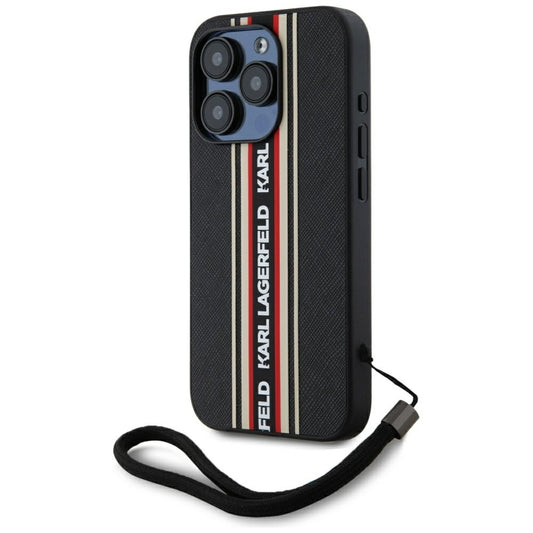 Tok Apple iPhone 15 Pro-hoz, Karl Lagerfeld, Saffiano Athleisure Stripes with Strap, Rosie
