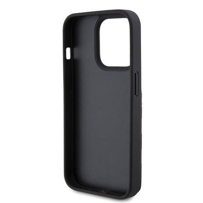 Tok Apple iPhone 15 Pro-hoz, Karl Lagerfeld, Saffiano Cardslots and Stand Monogram Choupette, Fekete