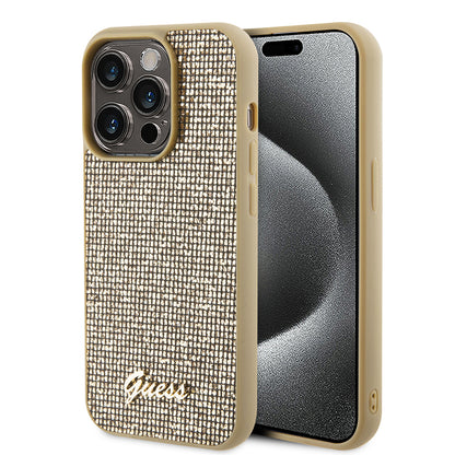 Tok Apple iPhone 15 Pro Max-hoz, Guess, Disco Metal Script, Arany