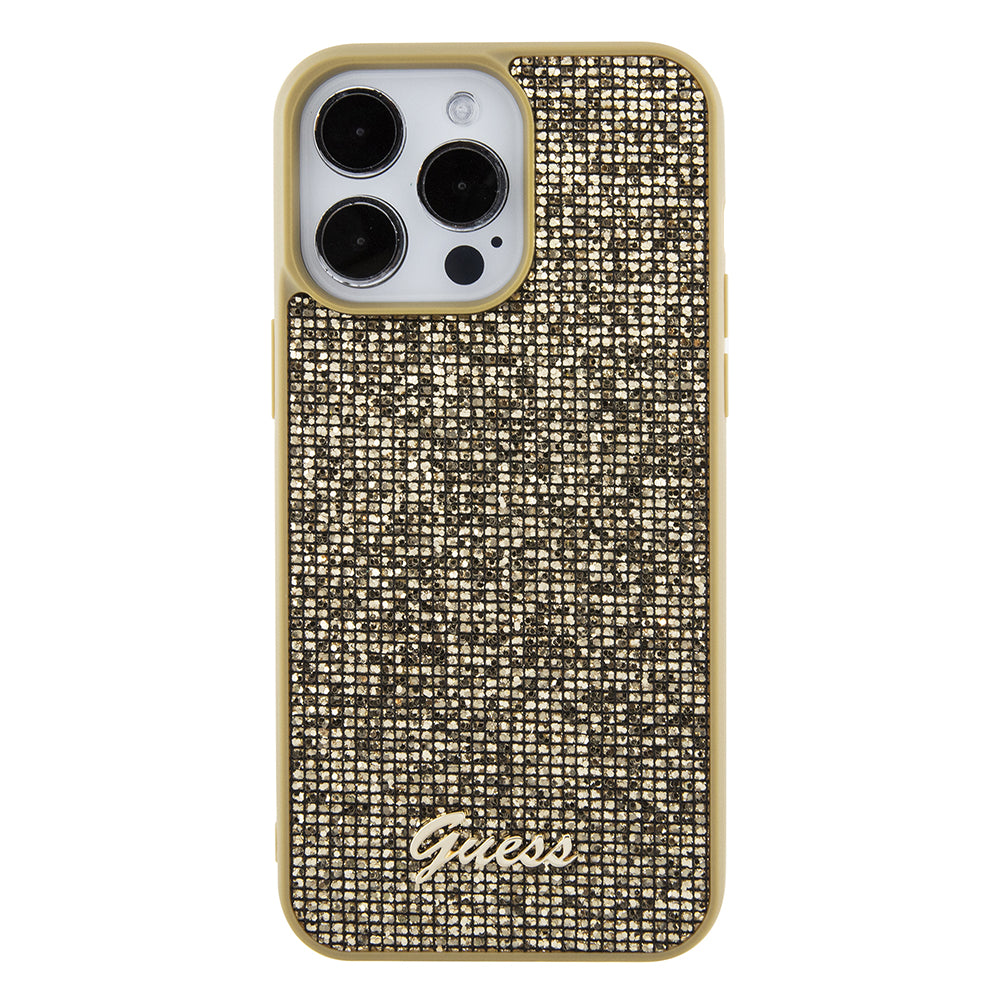 Tok Apple iPhone 15 Pro Max-hoz, Guess, Disco Metal Script, Arany