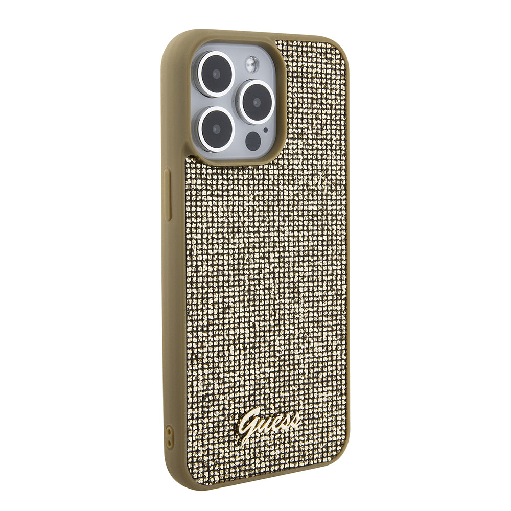 Tok Apple iPhone 15 Pro Max-hoz, Guess, Disco Metal Script, Arany