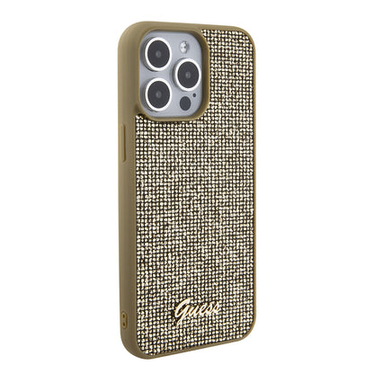 Tok Apple iPhone 15 Pro Max-hoz, Guess, Disco Metal Script, Arany