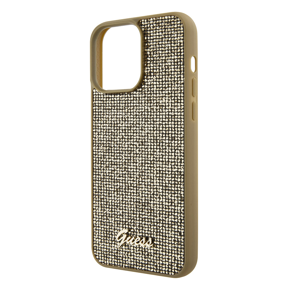 Tok Apple iPhone 15 Pro Max-hoz, Guess, Disco Metal Script, Arany