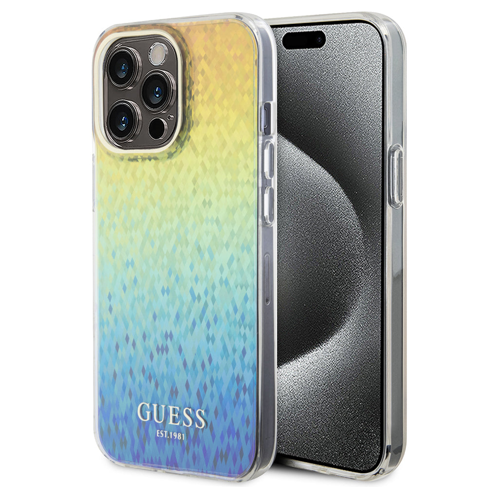 Tok Apple iPhone 15 Pro Max-hoz, Guess, IML Faceted Mirror Disco Iridescent, Többszínű