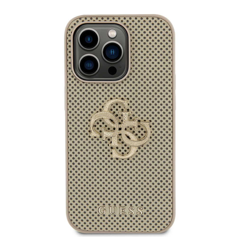 Tok Apple iPhone 15 Pro Max-hoz, Guess, Perforated 4G, Arany színű