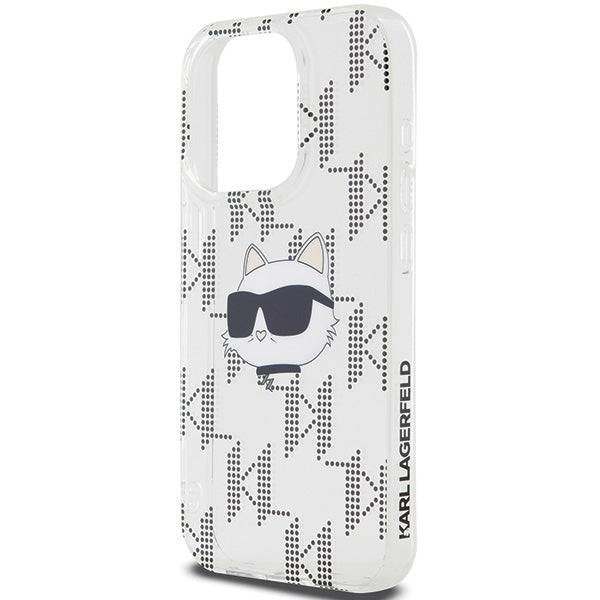 Case for Apple iPhone 15 Pro Max, Karl Lagerfeld, IML Electroplated Choupette Head, Transparent