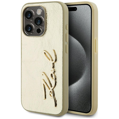 Tok Apple iPhone 15 Pro Max-hoz, Karl Lagerfeld, Metal Signature, Arany