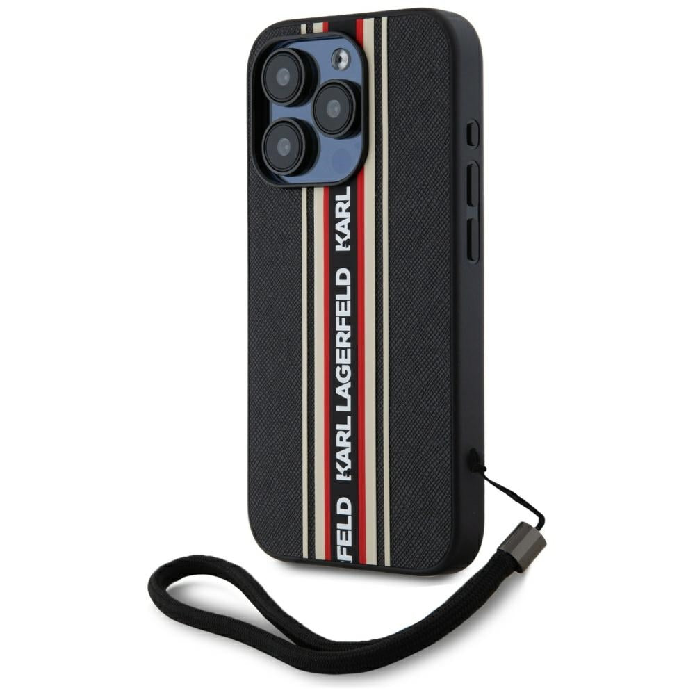 Tok Apple iPhone 15 Pro Max-hoz, Karl Lagerfeld, Saffiano Athleisure Stripes with Strap, Rosie