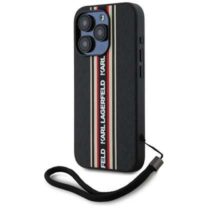 Tok Apple iPhone 15 Pro Max-hoz, Karl Lagerfeld, Saffiano Athleisure Stripes with Strap, Rosie