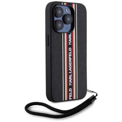 Tok Apple iPhone 15 Pro Max-hoz, Karl Lagerfeld, Saffiano Athleisure Stripes with Strap, Rosie