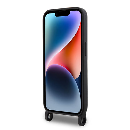 Tok a Apple iPhone 15 Pro Max-hoz, Karl Lagerfeld, Szilikon Crossbody Choupette, Fekete