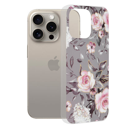 Tok Apple iPhone 15 Pro Max-hoz, Techsuit, Márvány, Szürke