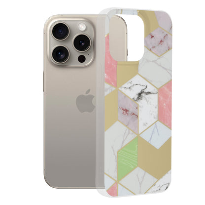 Tok Apple iPhone 15 Pro Max-hoz, Techsuit, Márvány, Lila