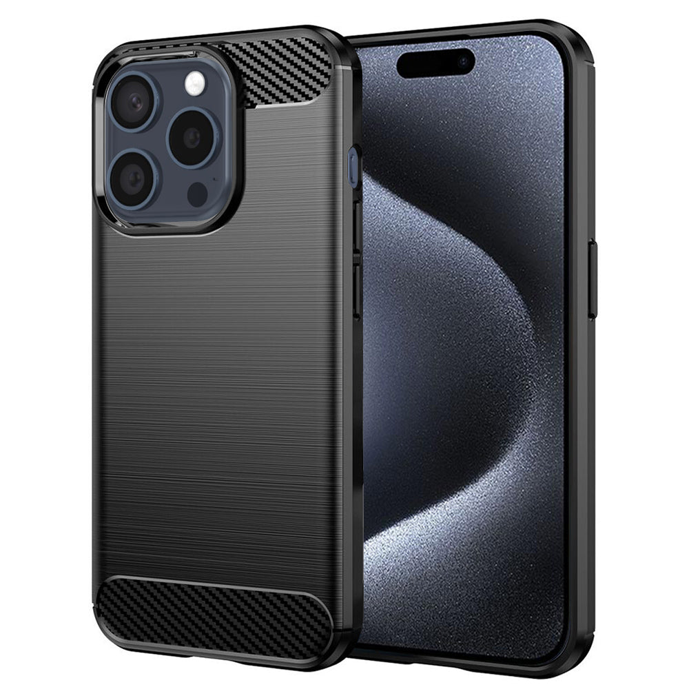 Tok Apple iPhone 15 Pro-hoz, Techsuit, karbon, fekete
