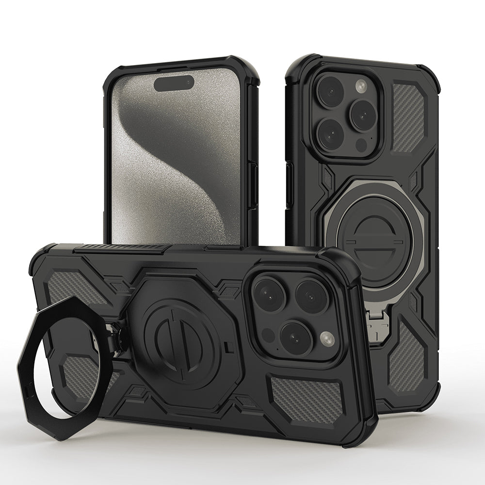 Case for Apple iPhone 15 Pro, Techsuit, Carbon Shield Pro, Black
