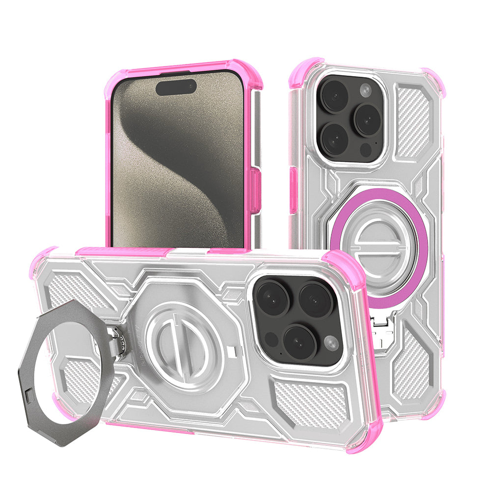 Tok Apple iPhone 15 Pro-hoz, Techsuit, Carbon Shield Pro, Rózsaszín
