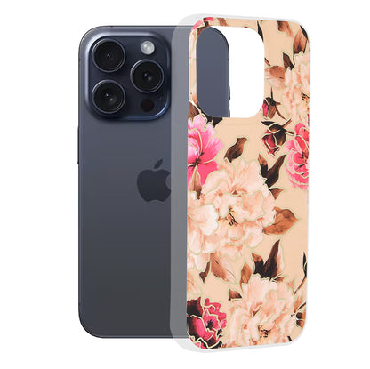Tok Apple iPhone 15 Pro-hoz, Techsuit, Márvány, Bézs