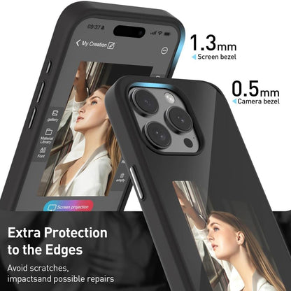 Tok Apple iPhone 15 Pro-hoz, Techsuit, SmartScreen NFC, Fekete