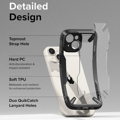 Tok Apple iPhone 15-höz, Ringke, Fusion X, Fekete
