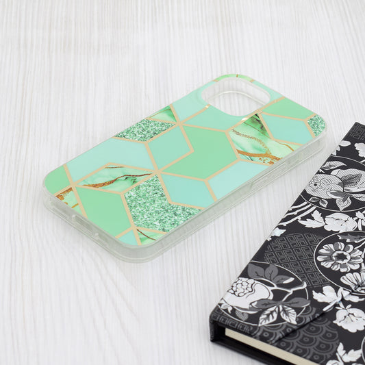 Tok Apple iPhone 15-höz, Techsuit, Marble, Zöld
