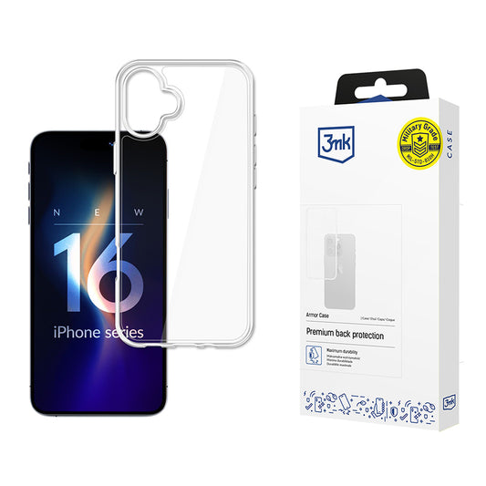 Tok Apple iPhone 16-hoz, 3MK, Armor, Átlátszó
