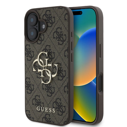 Tok Apple iPhone 16-hoz, Guess, 4G Big Logo, Barna