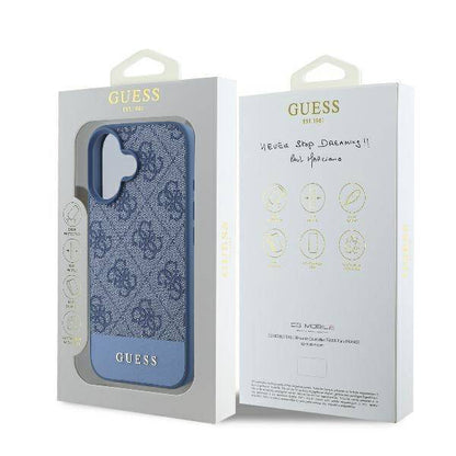 Tok Apple iPhone 16-hoz, Guess, 4G Bottom Stripe, Kék