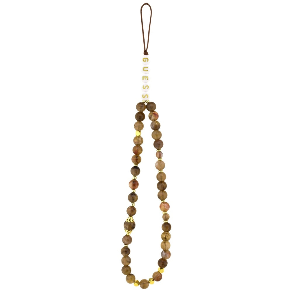 Tok Apple iPhone 16-hoz, Guess, 4G Classic Logo pánttal, Barna