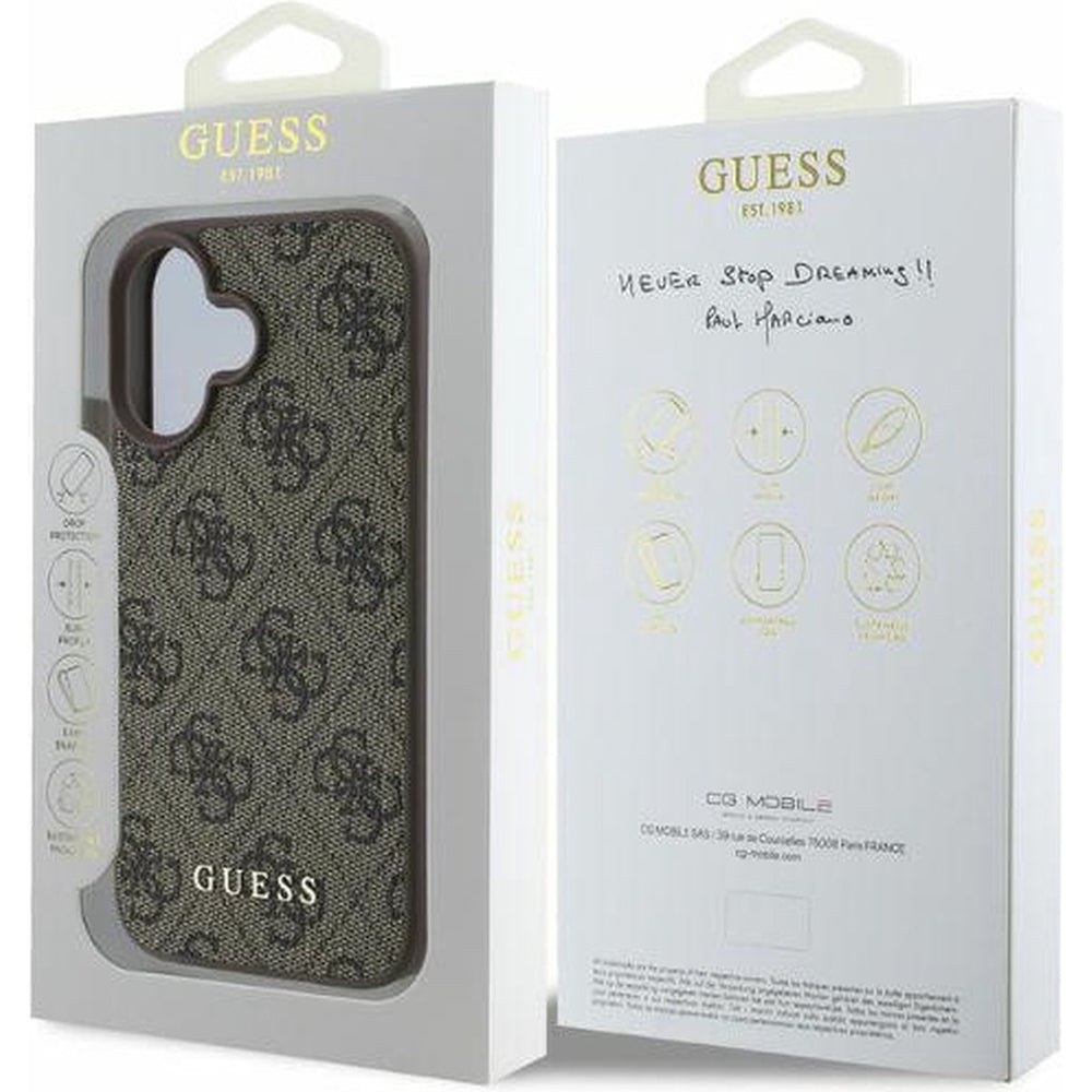 Tok Apple iPhone 16-hoz, Guess, 4G Classic, Barna