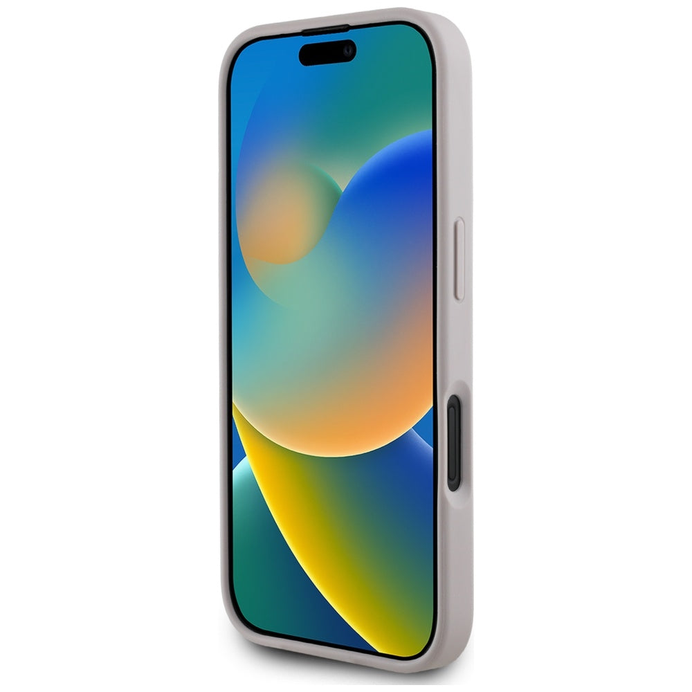 Tok Apple iPhone 16-hoz, Guess, 4G Grained Roses Big Logo, Lila