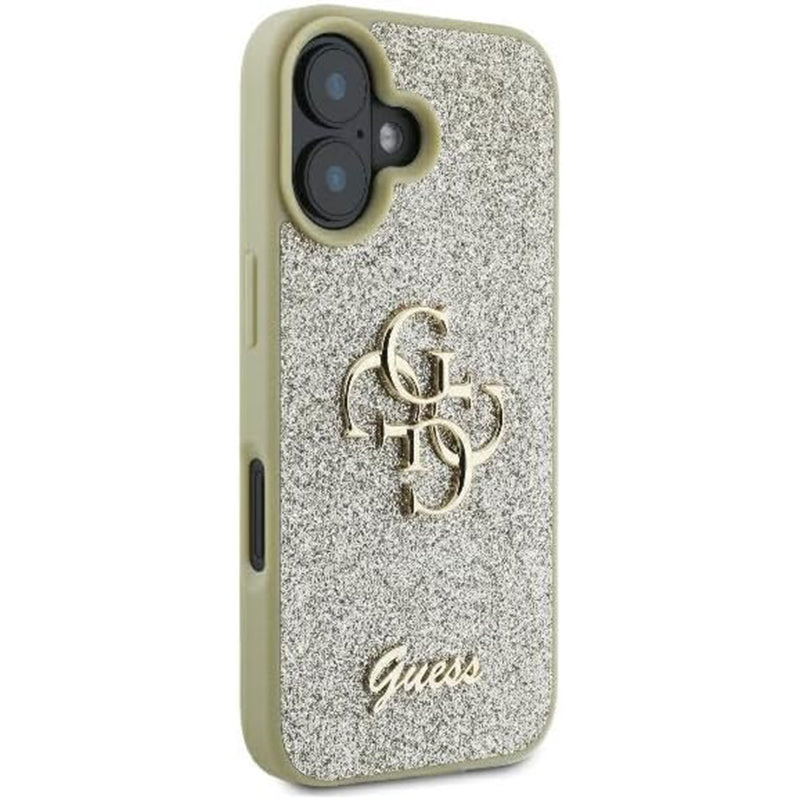 Tok a Apple iPhone 16-hoz, Guess, Fixed Glitter Big 4G, Arany