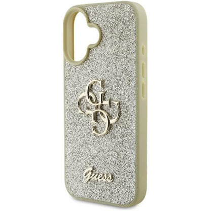 Tok a Apple iPhone 16-hoz, Guess, Fixed Glitter Big 4G, Arany