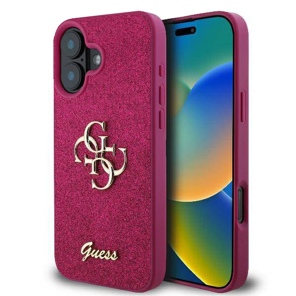 Tok Apple iPhone 16-hoz, Guess, Fixed Glitter Big 4G, Lila